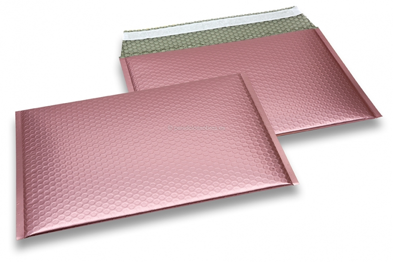 Sobres acolchados ECO metalizados mate - rosa dorado 235 x 325 mm