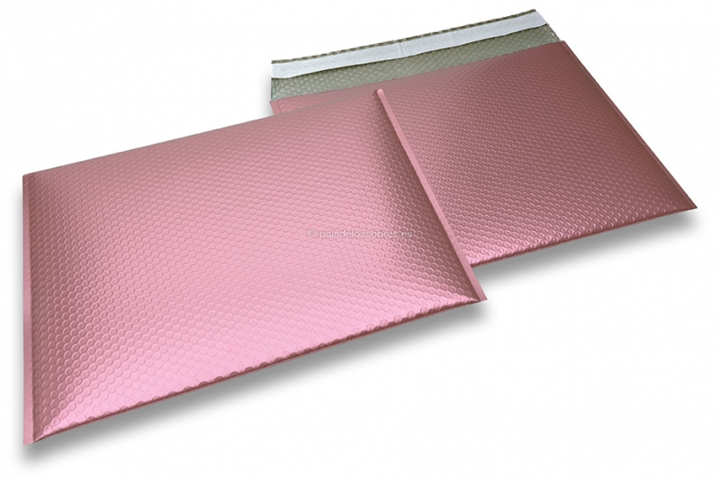 Sobres acolchados ECO metalizados mate - rosa dorado 320 x 425 mm
