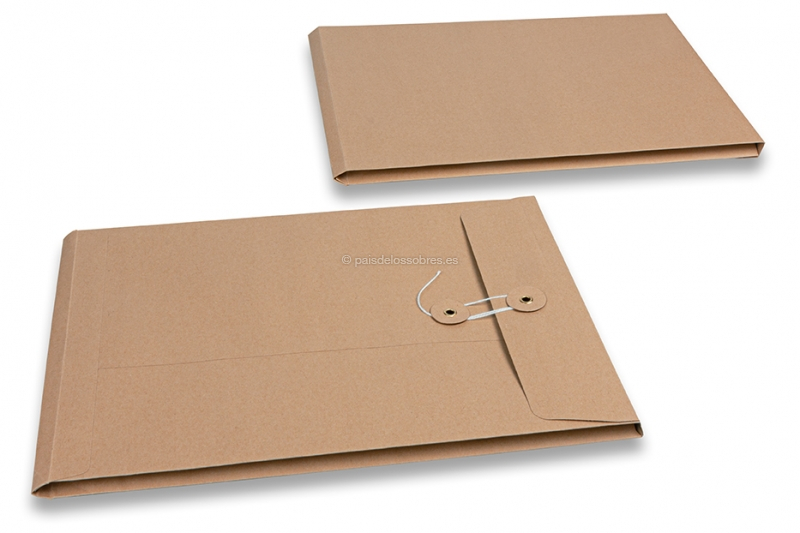 Sobres con cuerda y arandela - 229 x 324 x 25 mm, marron