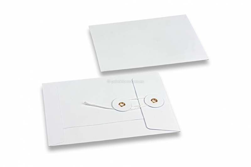 Sobres con cuerda y arandela - 114 x 162 mm, blanco