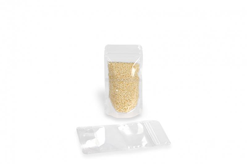 Stand up bolsas transparentes - 110 x 185 x 70 mm, 250 ml