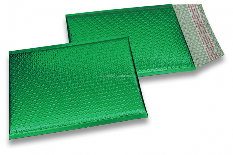 Sobres acolchados ECO metalizados - verde 180 x 250 mm