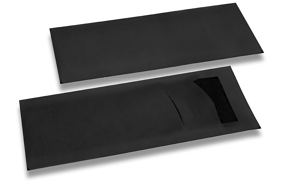 Bolsas para cubiertos negro con incisión + negro servilleta de papel