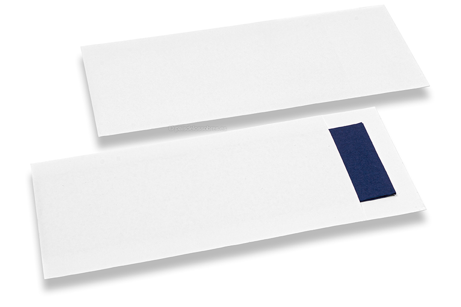 Bolsas para cubiertos blanco sin incisión + azul servilleta de papel