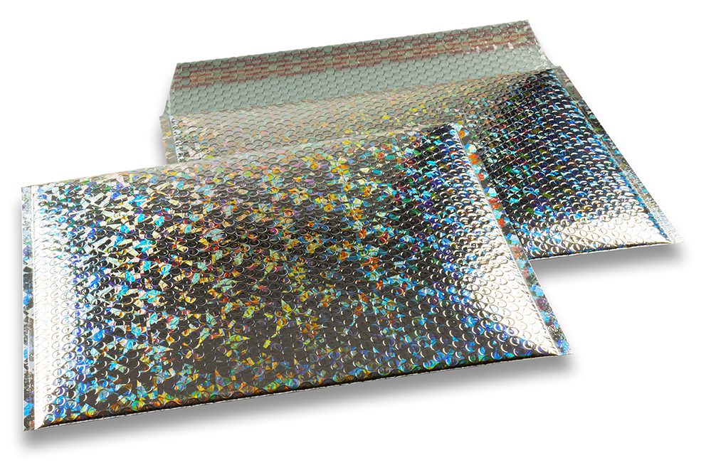 Sobres acolchados ECO metalizados - plata con holograma 235 x 325 mm