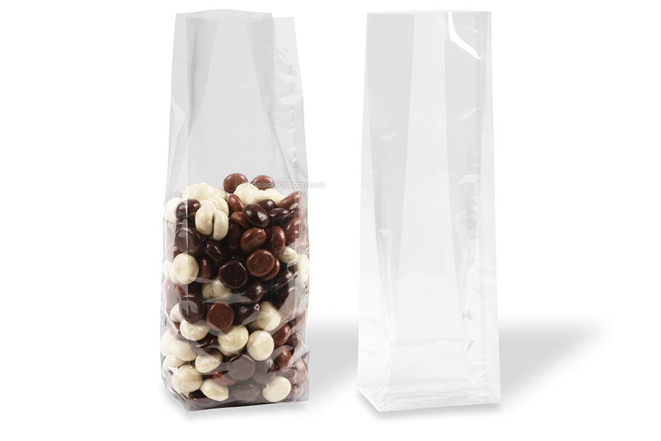Bolsas fondo bloque transparentes - 100 x 280 x 60 mm, 1200 ml