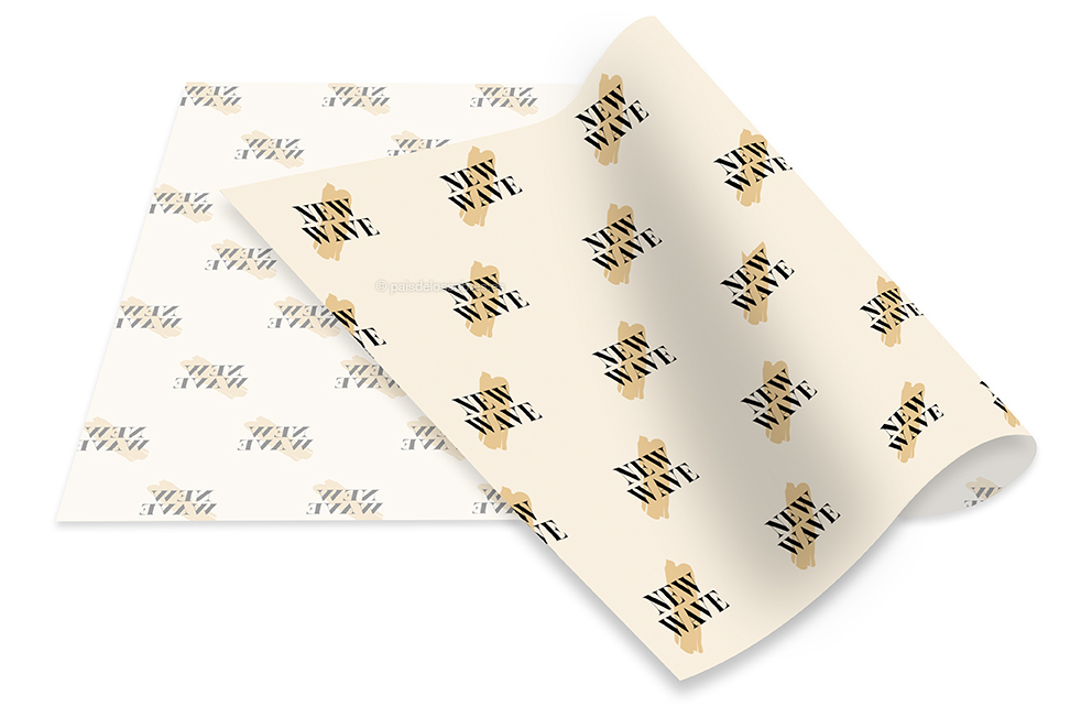 Papel de seda personalizado - con una impresión como ejemplo