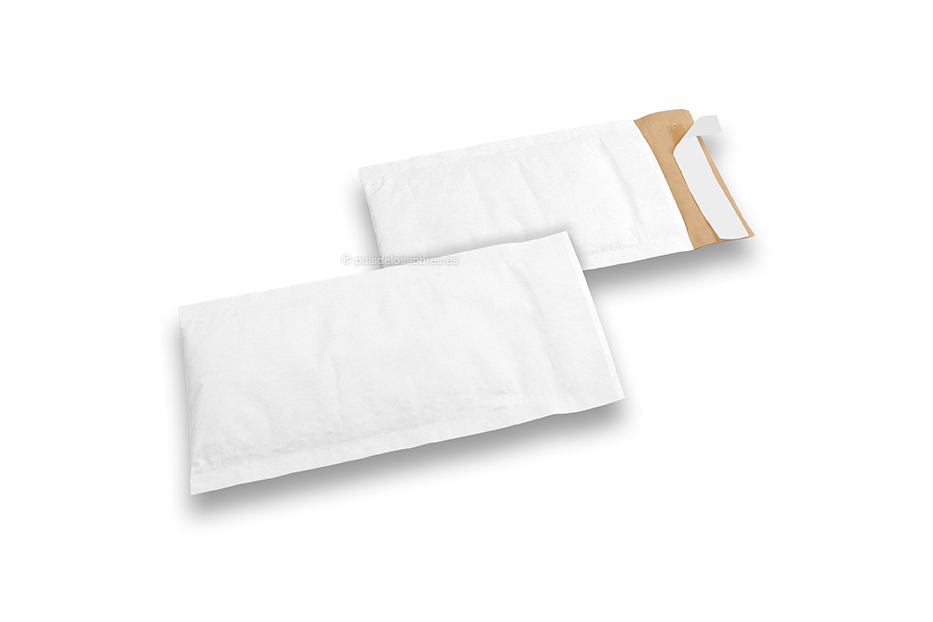 Sobres acolchados de colmena de papel - blanco, 100 x 165 mm
