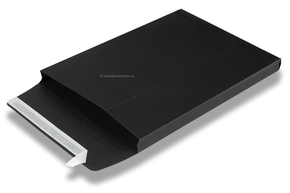 Sobres de fuelle con fondo en V de colores - negro, 229 x 324 x 25 mm