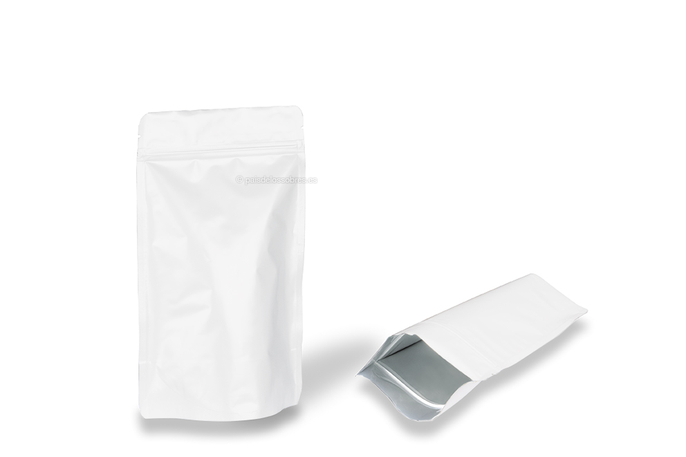 Bolsas de pie kraft blanco - 160 x 270 x 80 mm, 750 ml