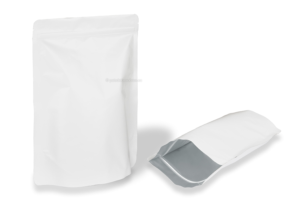 Bolsas de pie kraft blanco - 200 x 300 x 100 mm, 1800 ml