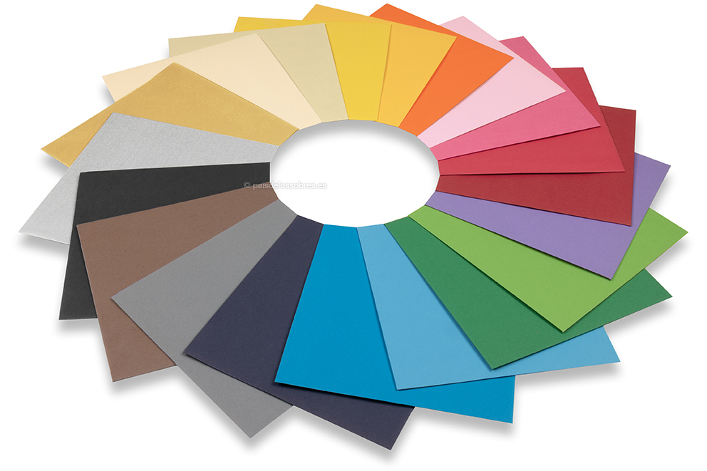 Sobres de papel de colores