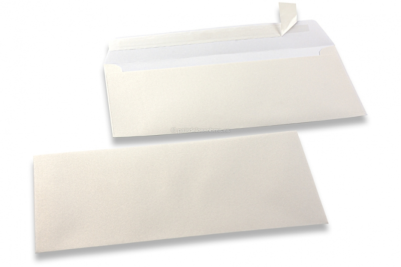 Sobres nacarados de color blanco - 110 x 220 mm