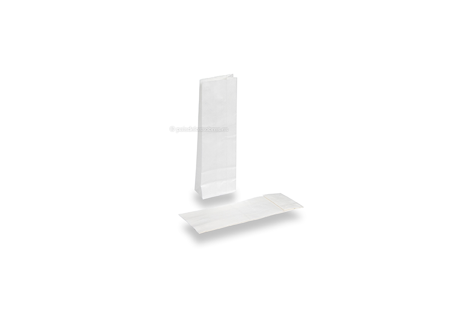 Bolsas de papel con base blanco - 55 x 30 x 175 mm sin ventana, 50 ml
