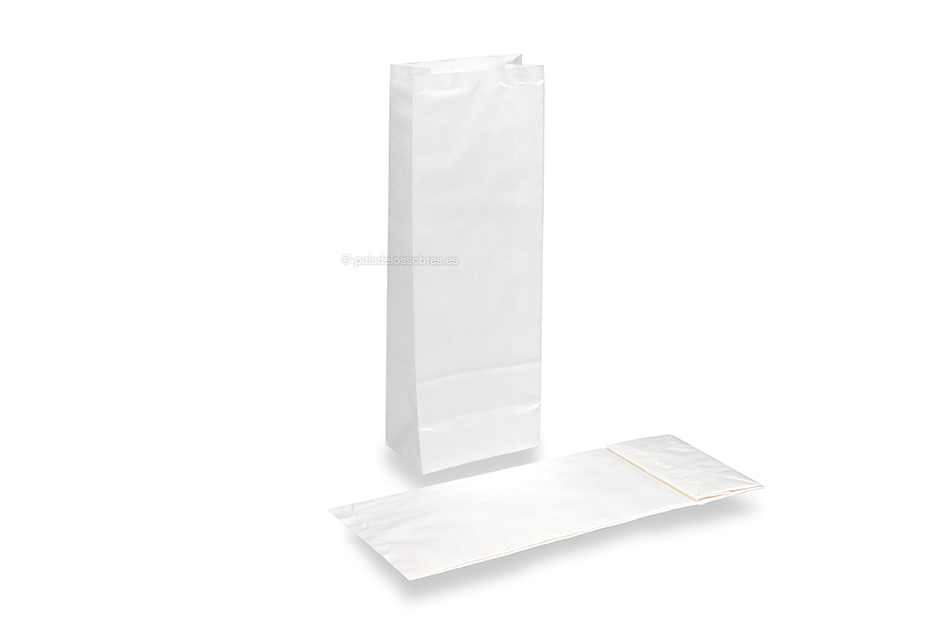 Bolsas de papel con base blanco - 105 x 65 x 298 mm sin ventana, 500 ml