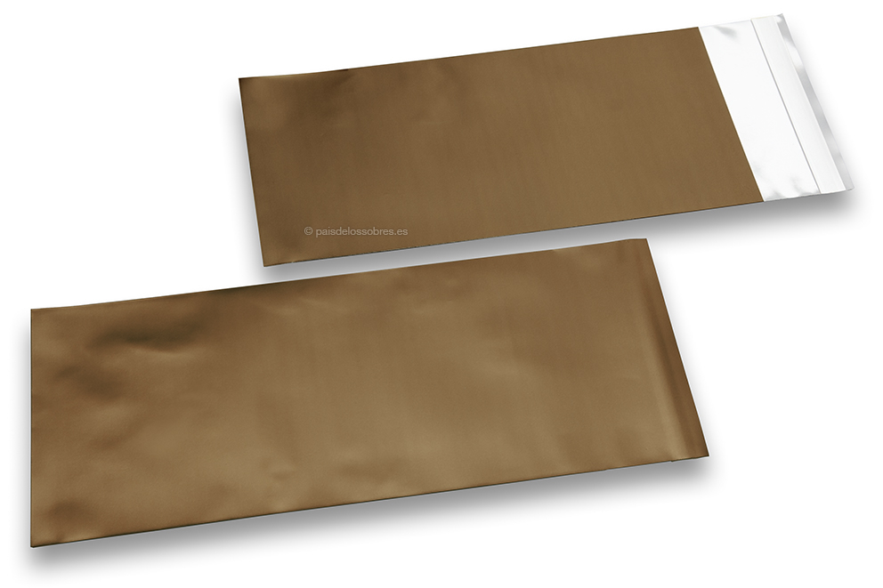 Sobres metalizados mate de colores - Bronce 110 x 220 mm 