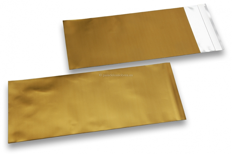 Sobres metalizados mate de colores - Dorado 110 x 220 mm 