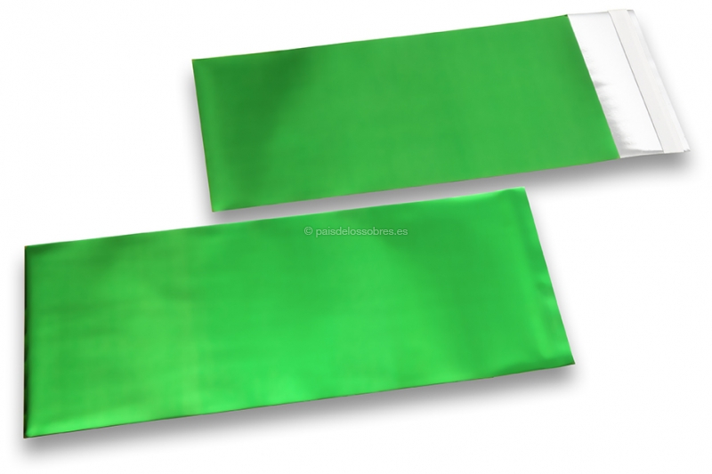 Sobres metalizados mate de colores - Verde 110 x 220 mm 