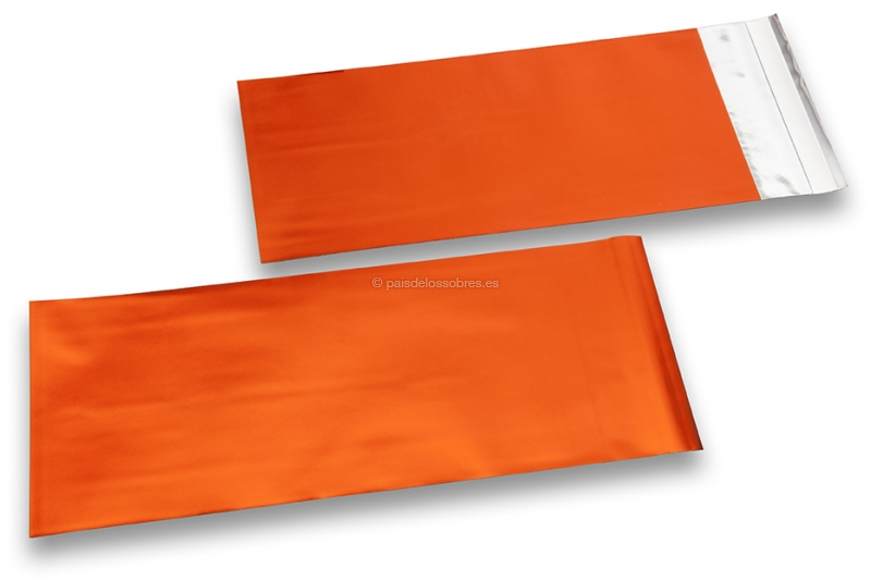 Sobres metalizados mate de colores - Naranja 110 x 220 mm
