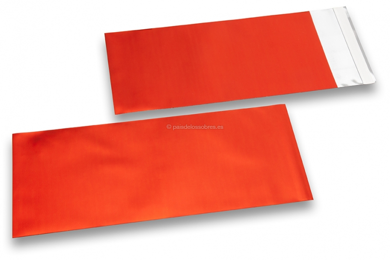 Sobres metalizados mate de colores - Rojo 110 x 220 mm