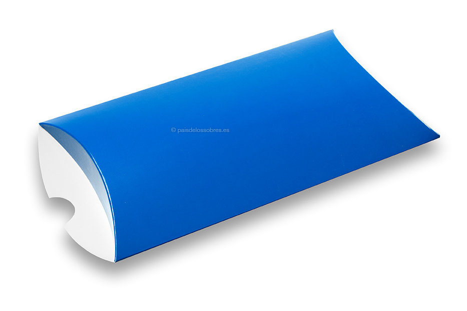 Cajas almohada de color azul