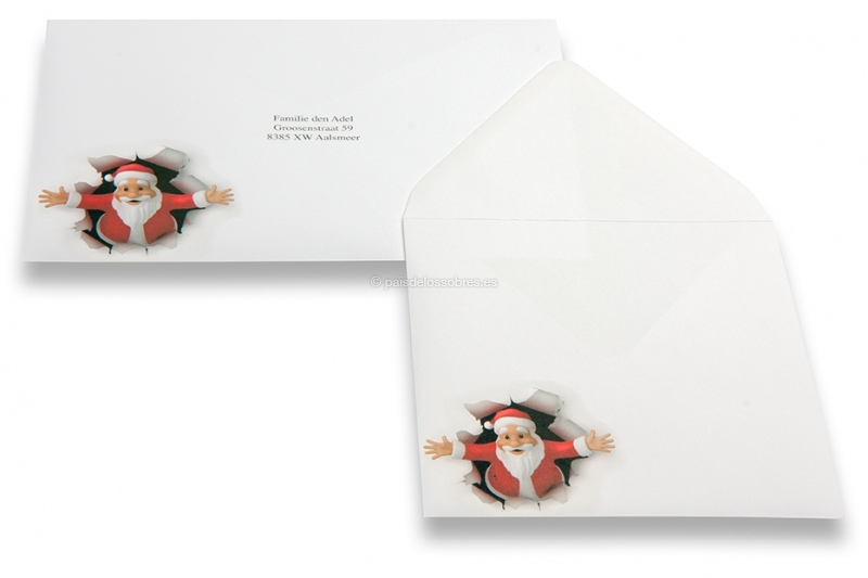Sobres para tarjetas de Navidad - Papá Noel 3D