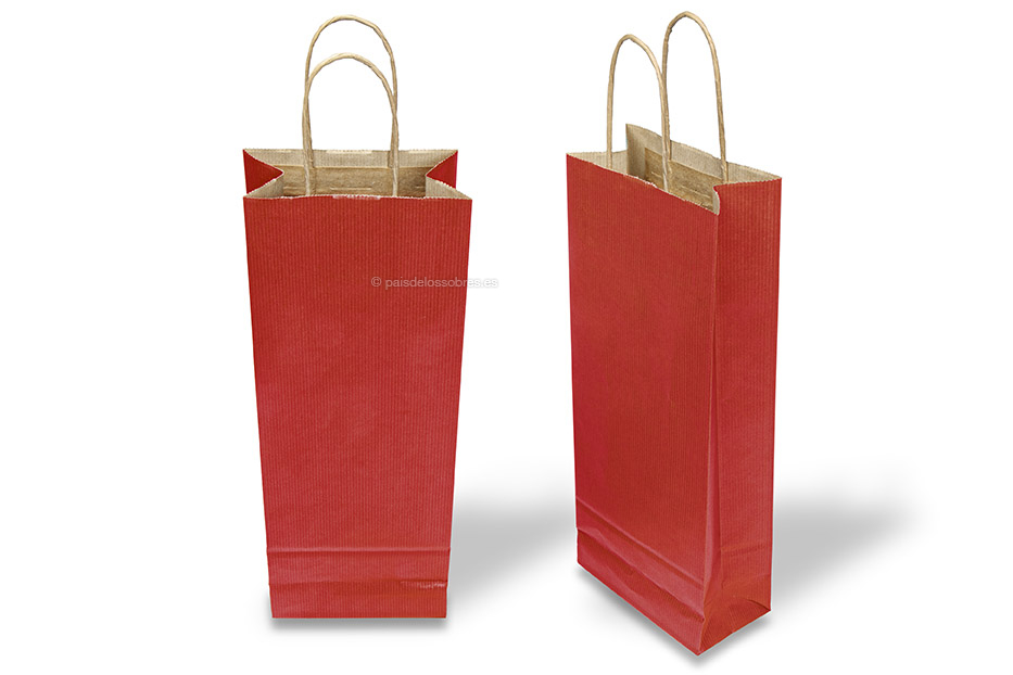 Bolsas de papel para botellas de vino - rojo oscuro
