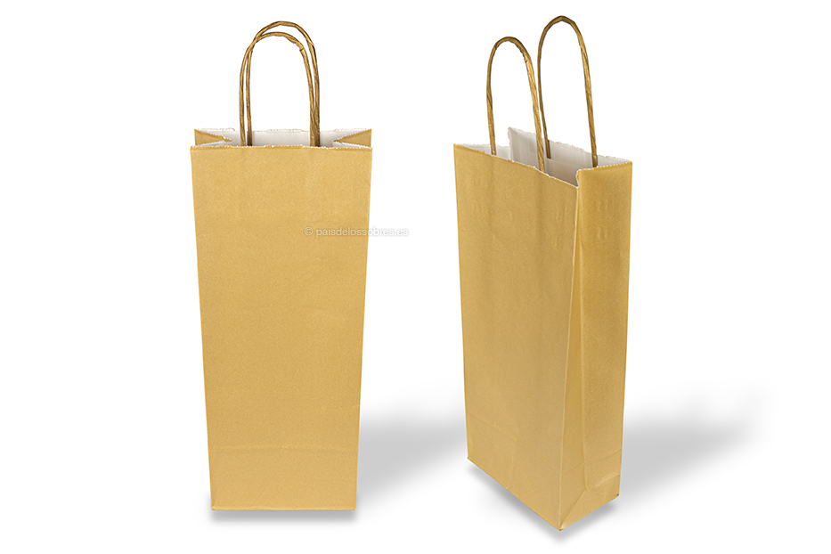 Bolsas de papel para botellas de vino - dorado