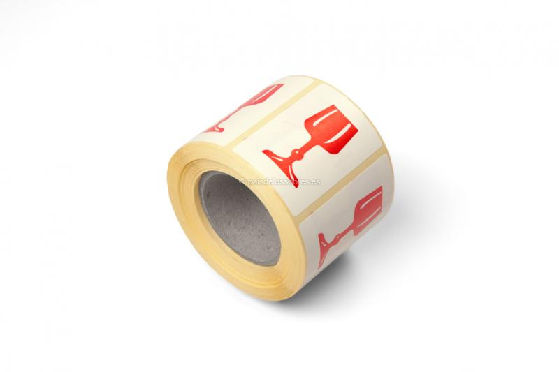 Etiquetas de embalaje - Frágil: vaso de vino - 60 x 40 mm