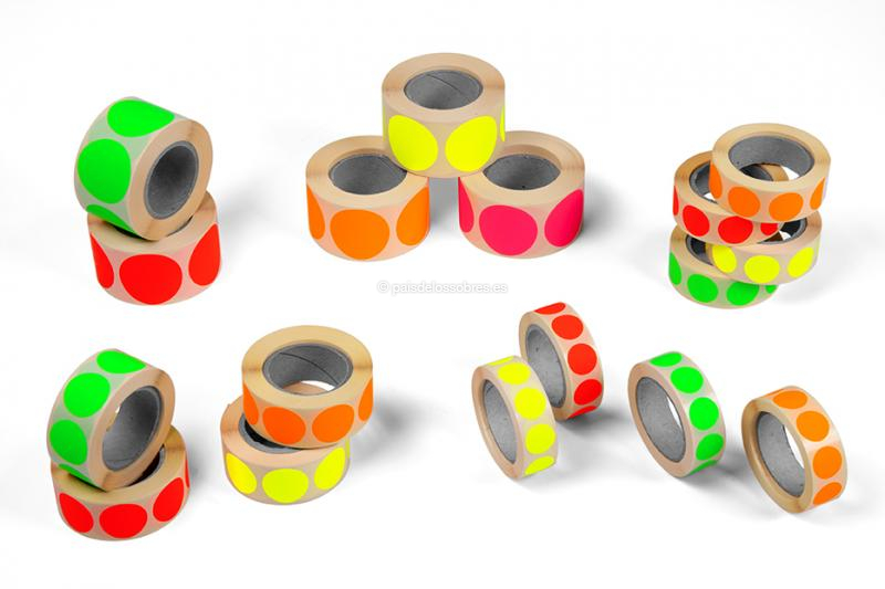 Etiquetas redondas de colores