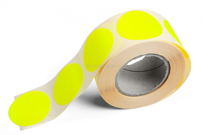 Etiquetas redondas de colores - Amarillo