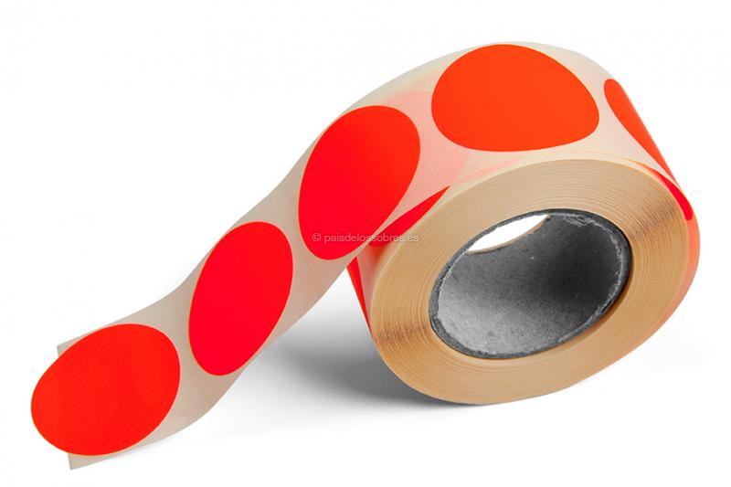 Etiquetas redondas de colores - Rojo