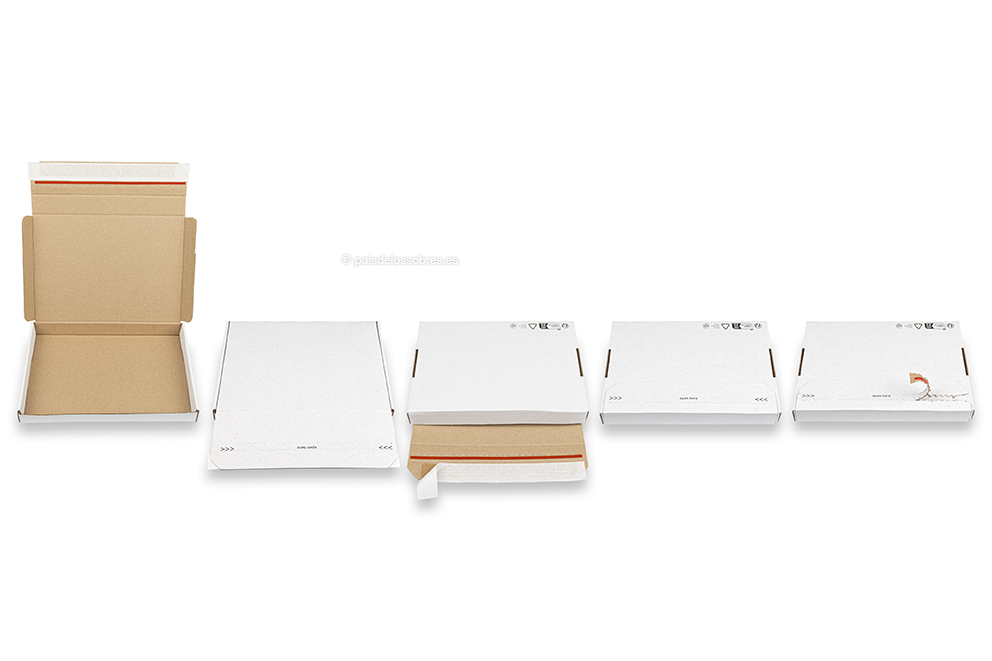 Cajas de envío plegables con cierre adhesivo