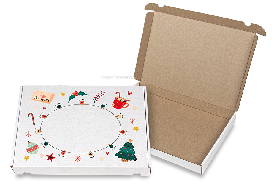 Cajas para envíos postales de Navidad - Decoración navideña - 310 x 220 x 26 mm