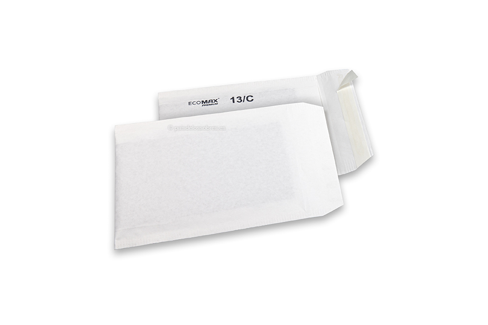 Sobres acolchados de papel Ecomax - 150 x 215 mm, 13/C, blanco